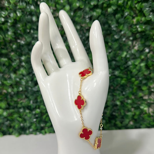 Oro van cleef rojo pulcera